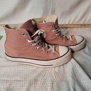 Converse Chuck Taylor All Star High Top Pink Canvas Sneakers A01367F Womens 9.5